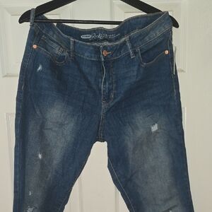 Old Navy Women's Blue Distressed Skinny Jeans